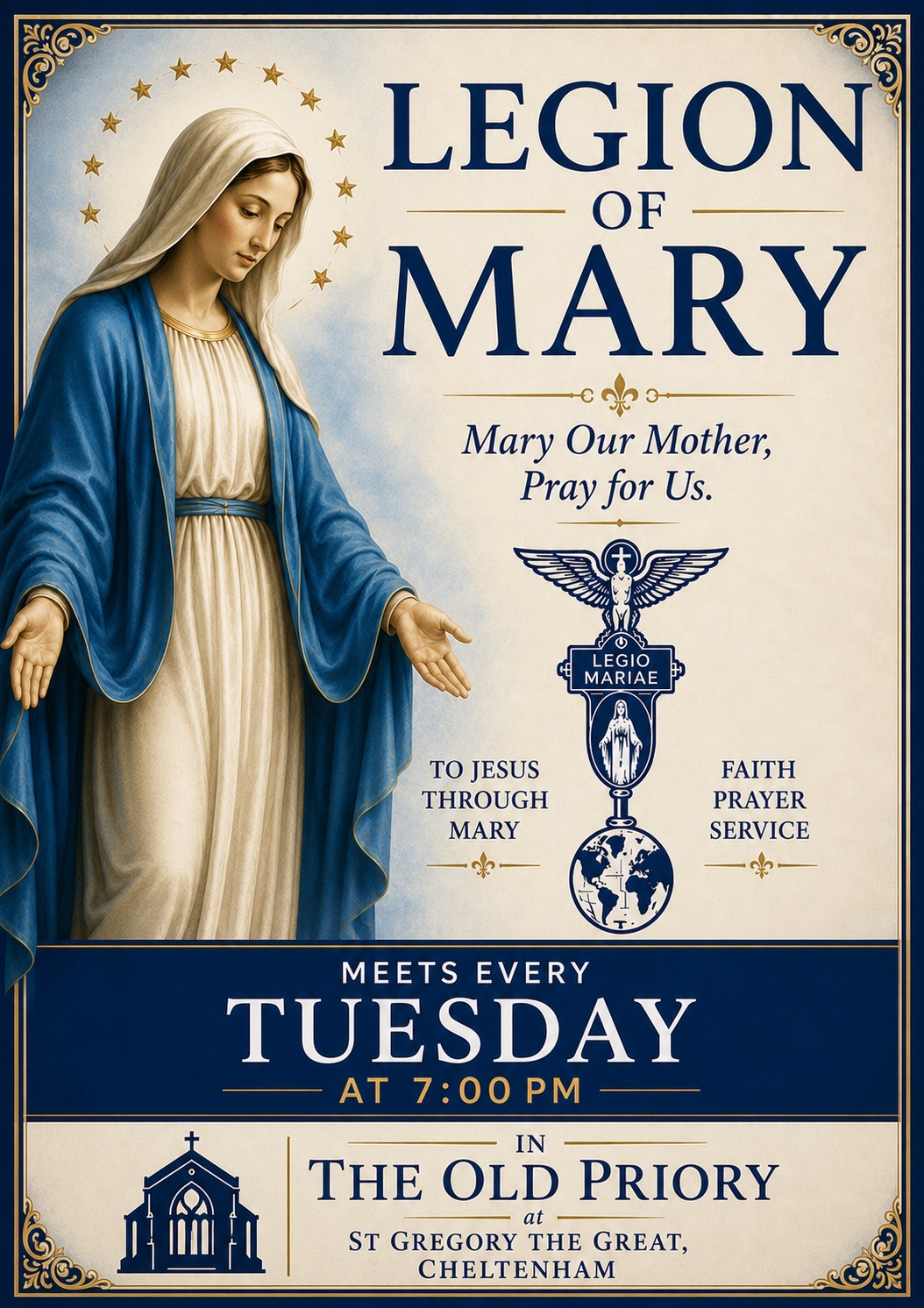 Poster advertising the Legion of Mary