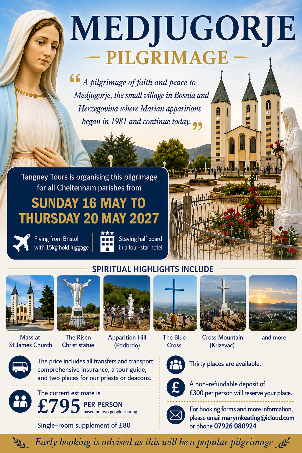 Poster advertising the Pilgrimage to Medjugorje